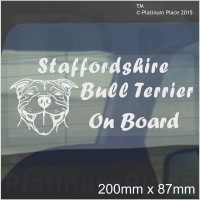 Staffordshire Bull Terrier Dog On Board Sticker-Car,Van,Truck-Staff Staffy Window Sign